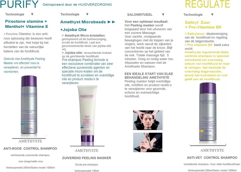 Amethyst Microbeads +Jojoba Olie > Amethyst Micro-kristallen: geïnspireerd uit de huidverzorging, scrubt de hoofdhuid. Laat een geconcentreerde dosis van jojoba-olie vrij.