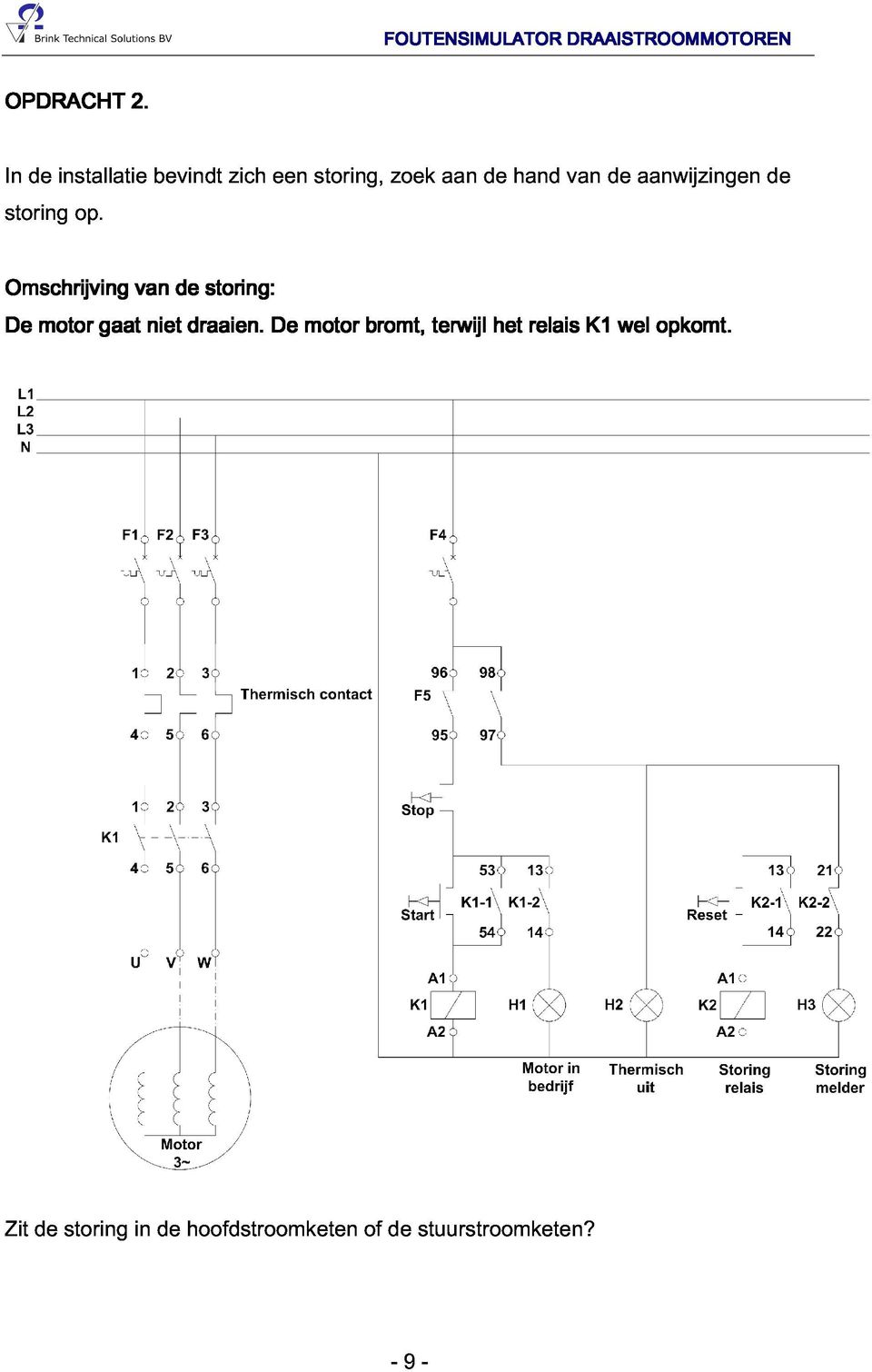 Omschrijving De motor gaat van niet de draaien.