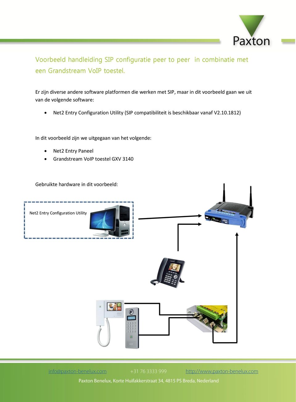 software: Net2 Entry Configuration Utility (SIP compatibiliteit is beschikbaar vanaf V2.10.