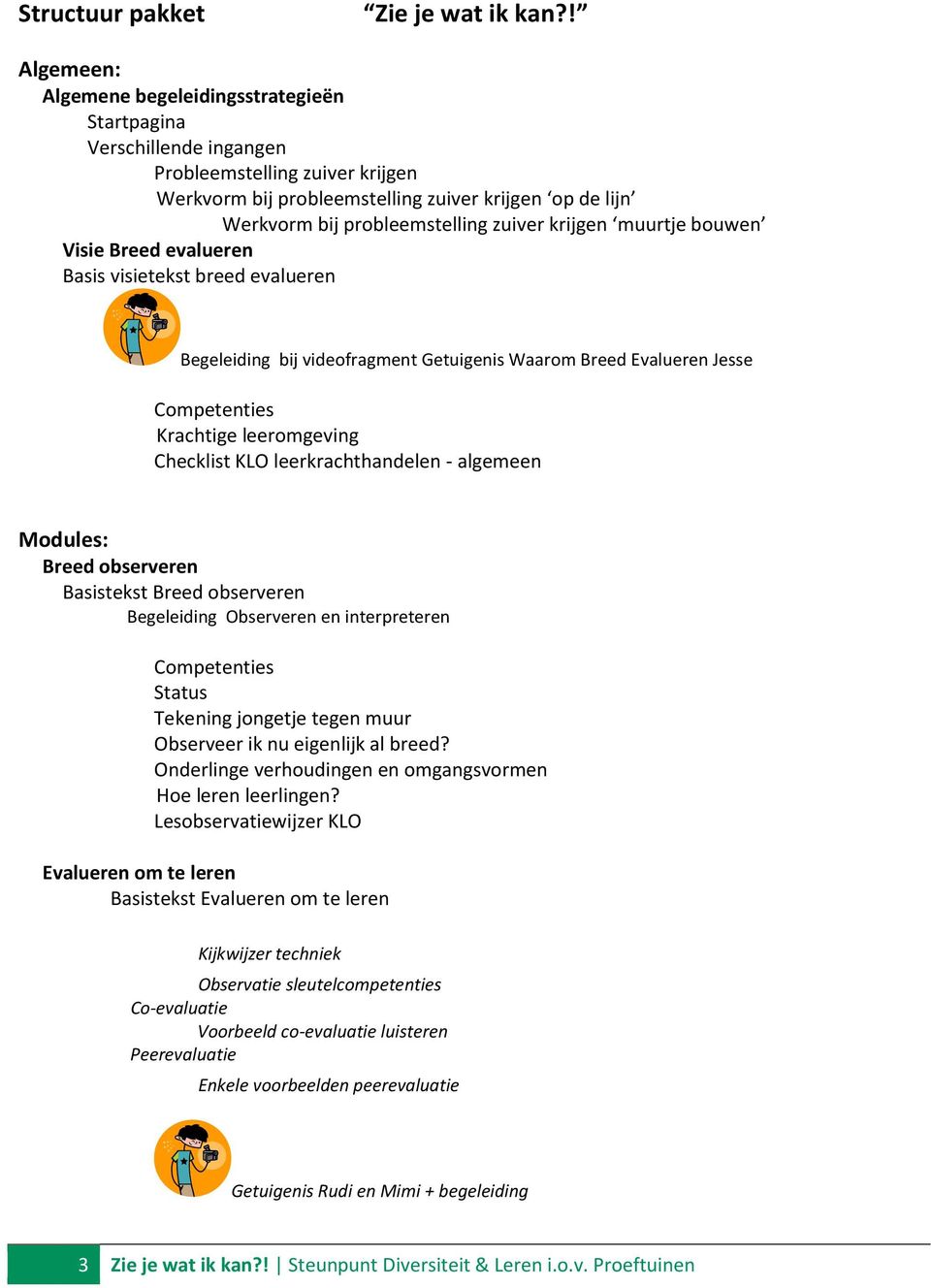 zuiver krijgen muurtje bouwen Visie Breed evalueren Basis visietekst breed evalueren Begeleiding bij videofragment Getuigenis Waarom Breed Evalueren Jesse Competenties Krachtige leeromgeving