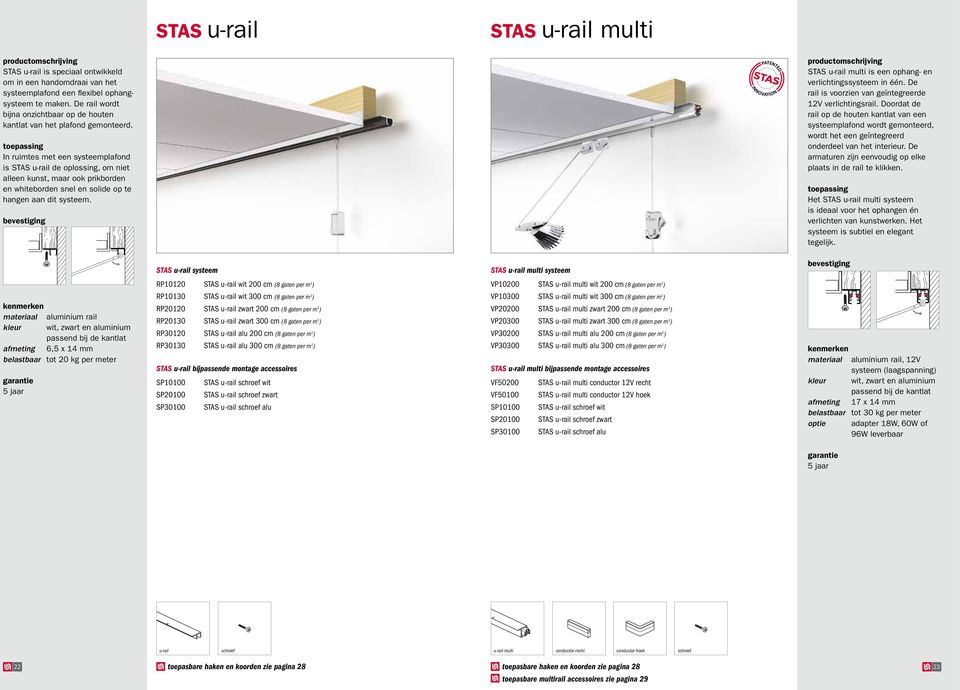 In ruimtes met een systeemplafond is STAS u-rail de oplossing, om niet alleen kunst, maar ook prikborden en whiteborden snel en solide op te hangen aan dit systeem.