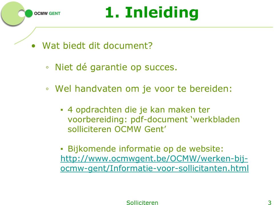 voorbereiding: pdf-document werkbladen solliciteren OCMW Gent Bijkomende informatie