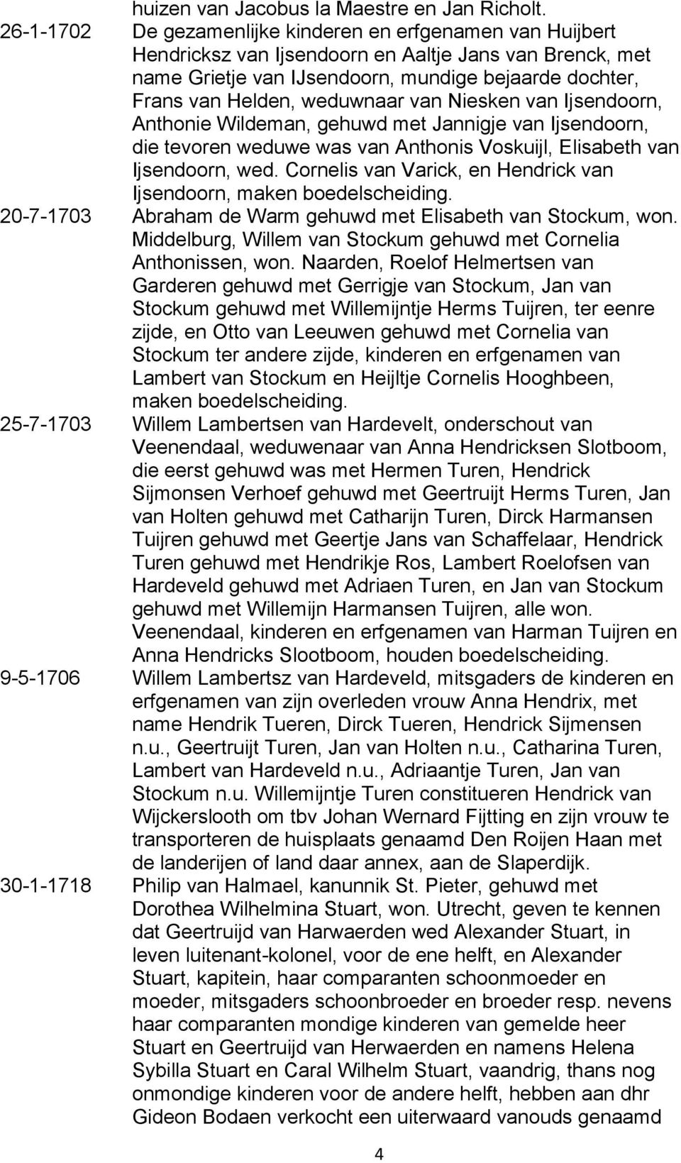 weduwnaar van Niesken van Ijsendoorn, Anthonie Wildeman, gehuwd met Jannigje van Ijsendoorn, die tevoren weduwe was van Anthonis Voskuijl, Elisabeth van Ijsendoorn, wed.