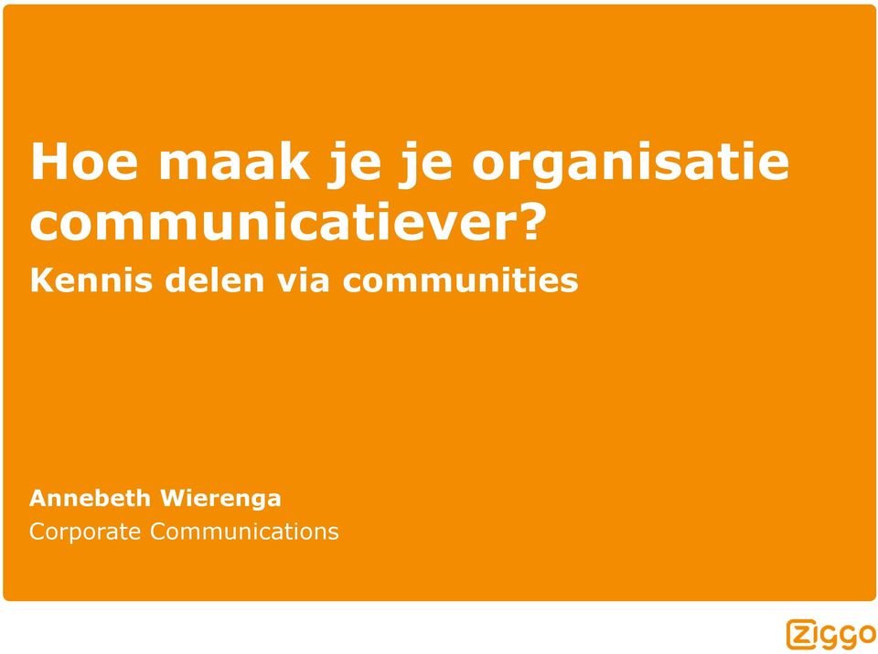 Kennis delen via communities