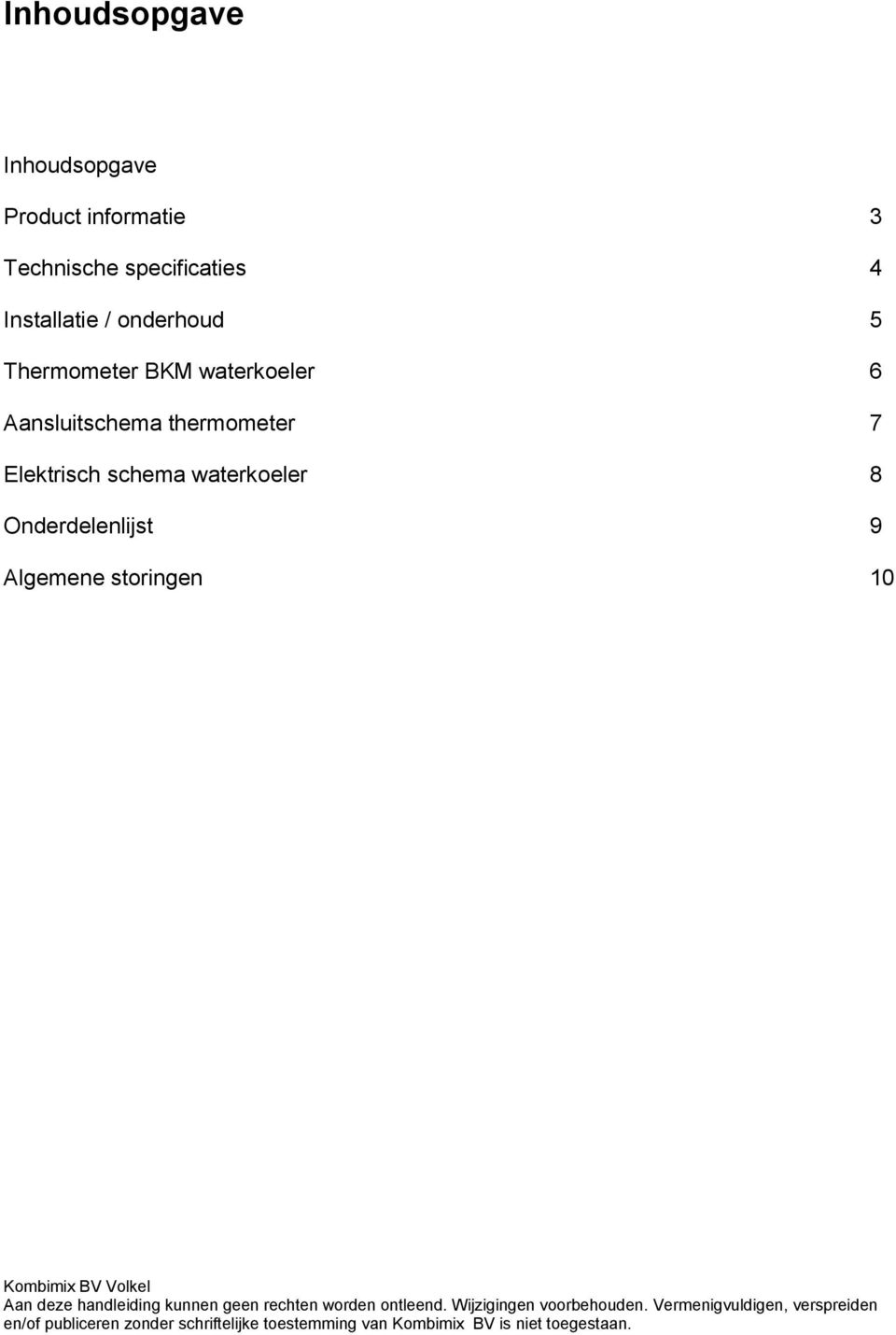 Thermometer BKM waterkoeler 6 Aansluitschema thermometer