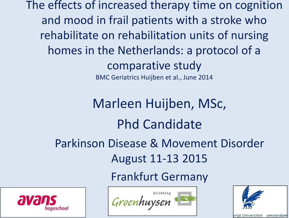 protocol of a comparative study BMC Geriatrics Huijben et al.