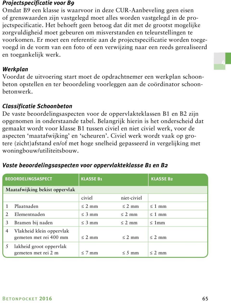 Er moet een referentie aan de projectspecificatie worden toegevoegd in de vorm van een foto of een verwijzing naar een reeds gerealiseerd en toegankelijk werk.