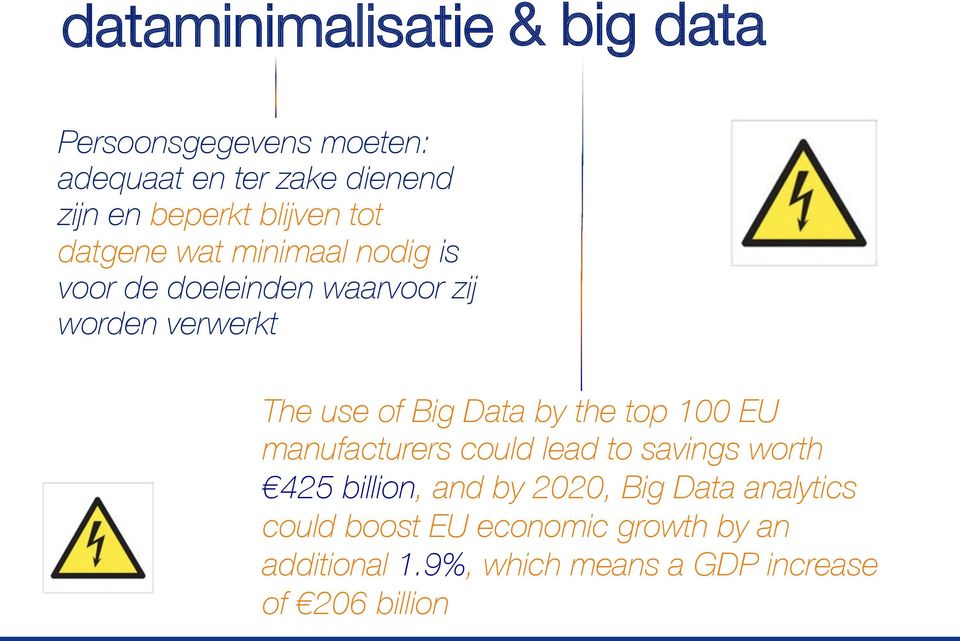 Big Data by the top 100 EU manufacturers could lead to savings worth 425 billion, and by 2020, Big