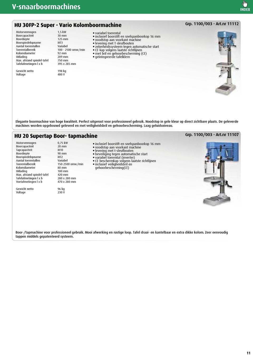 aan voorkant machine levering met T-sleufbouten zekerheidssysteem tegen automatische start CE-kap volgens laatste richtlijnen met bril en gehoorbescherming (CE) geïntegreerde tafelklem Gewicht netto