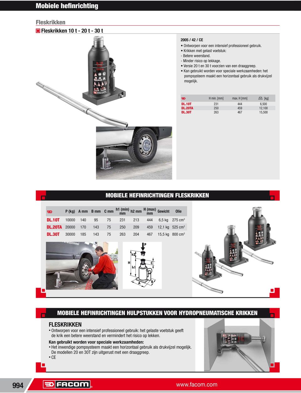 30T MOBIELE HEFINRICHTINGEN FLESKRIKKEN F DL.10T DL.20TA DL.