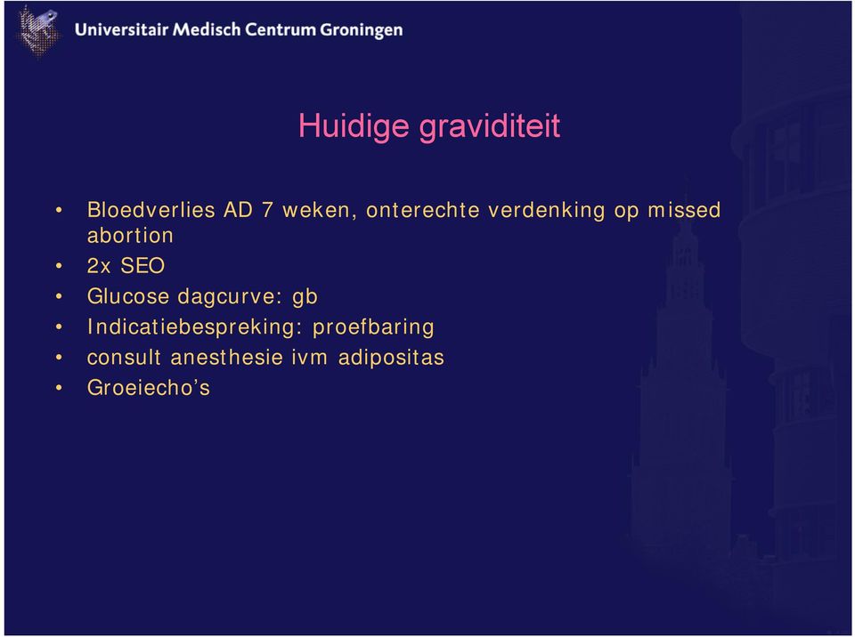 Glucose dagcurve: gb Indicatiebespreking: