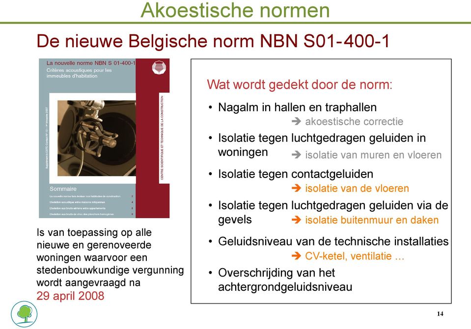 luchtgedragen geluiden in woningen Isolatie tegen contactgeluiden Isolatie tegen luchtgedragen geluiden via de gevels isolatie buitenmuur en daken