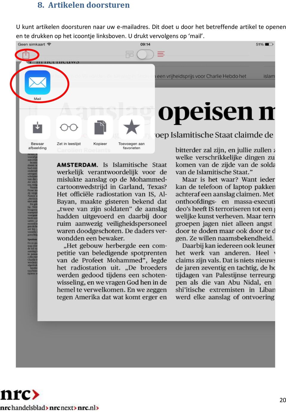 Dit doet u door het betreffende artikel te