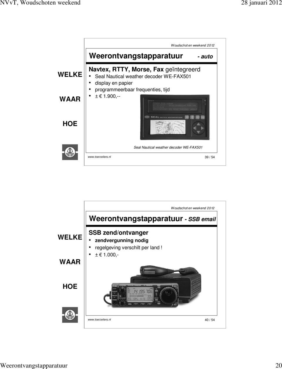 900,-- Seal Nautical weather decoder WE-FAX501 www.toerzeilers.