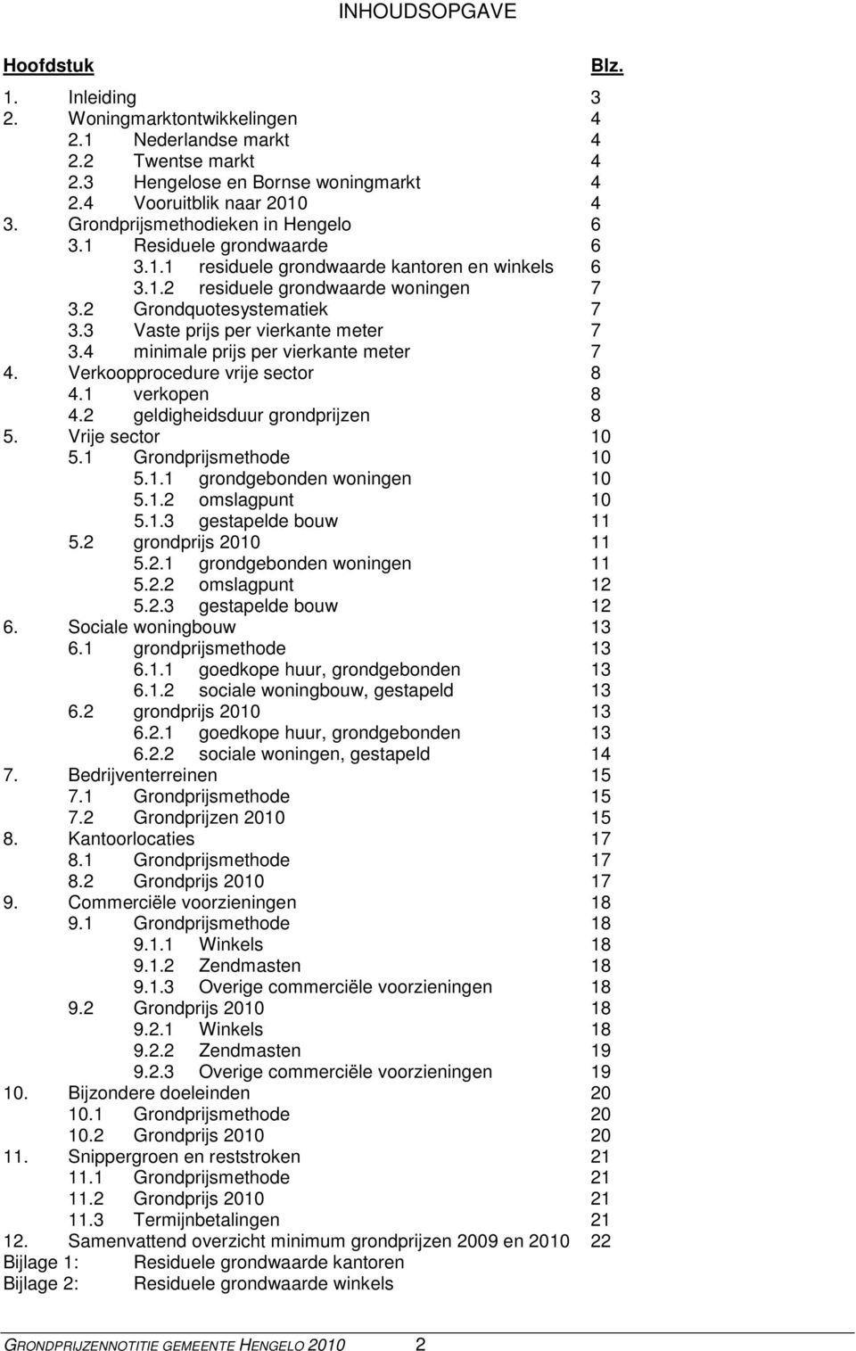3 Vaste prijs per vierkante meter 7 3.4 minimale prijs per vierkante meter 7 4. Verkoopprocedure vrije sector 8 4.1 verkopen 8 4.2 geldigheidsduur grondprijzen 8 5. Vrije sector 10 5.