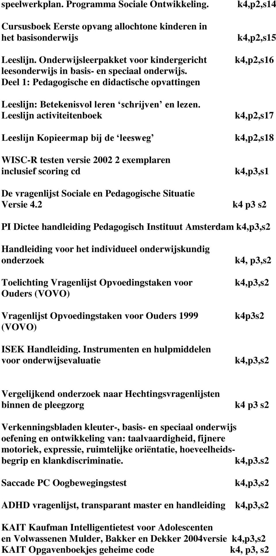 Leeslijn activiteitenboek Leeslijn Kopieermap bij de leesweg WISC-R testen versie 2002 2 exemplaren inclusief scoring cd De vragenlijst Sociale en Pedagogische Situatie Versie 4.