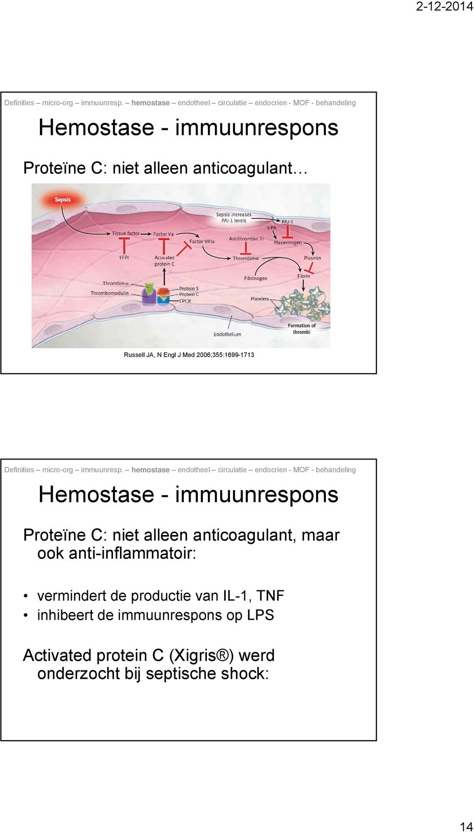 anticoagulant, maar ook anti-inflammatoir: vermindert de productie van IL-1, TNF