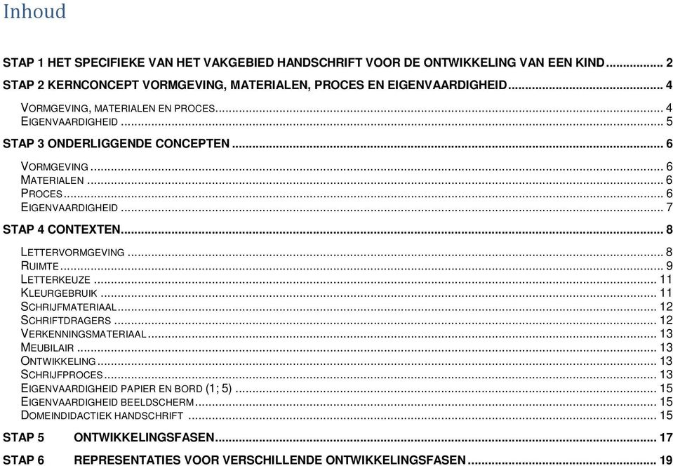 .. 8 LETTERVORMGEVING... 8 RUIMTE... 9 LETTERKEUZE... 11 KLEURGEBRUIK... 11 SCHRIJFMATERIAAL... 12 SCHRIFTDRAGERS... 12 VERKENNINGSMATERIAAL... 13 MEUBILAIR... 13 ONTWIKKELING.