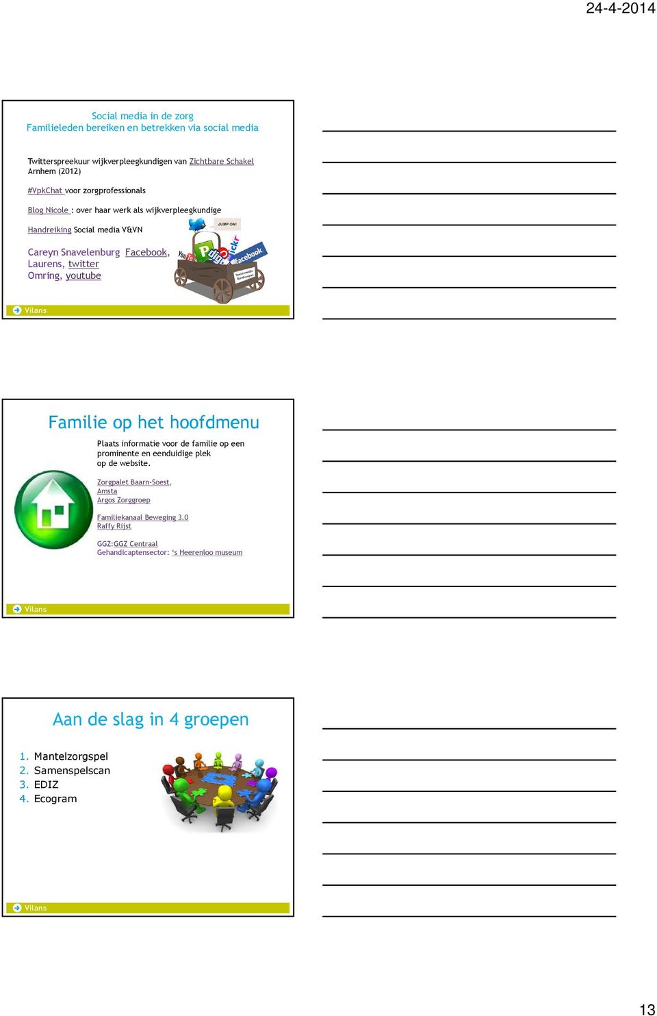 Familie op het hoofdmenu Plaats informatie voor de familie op een prominente en eenduidige plek op de website.