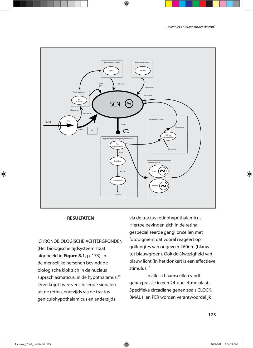 CHRONOBIOLOGISCHE ACHTERGRONDEN (Het biologische tijdsysteem staat afgebeeld in Figure 8.1, p. 173).