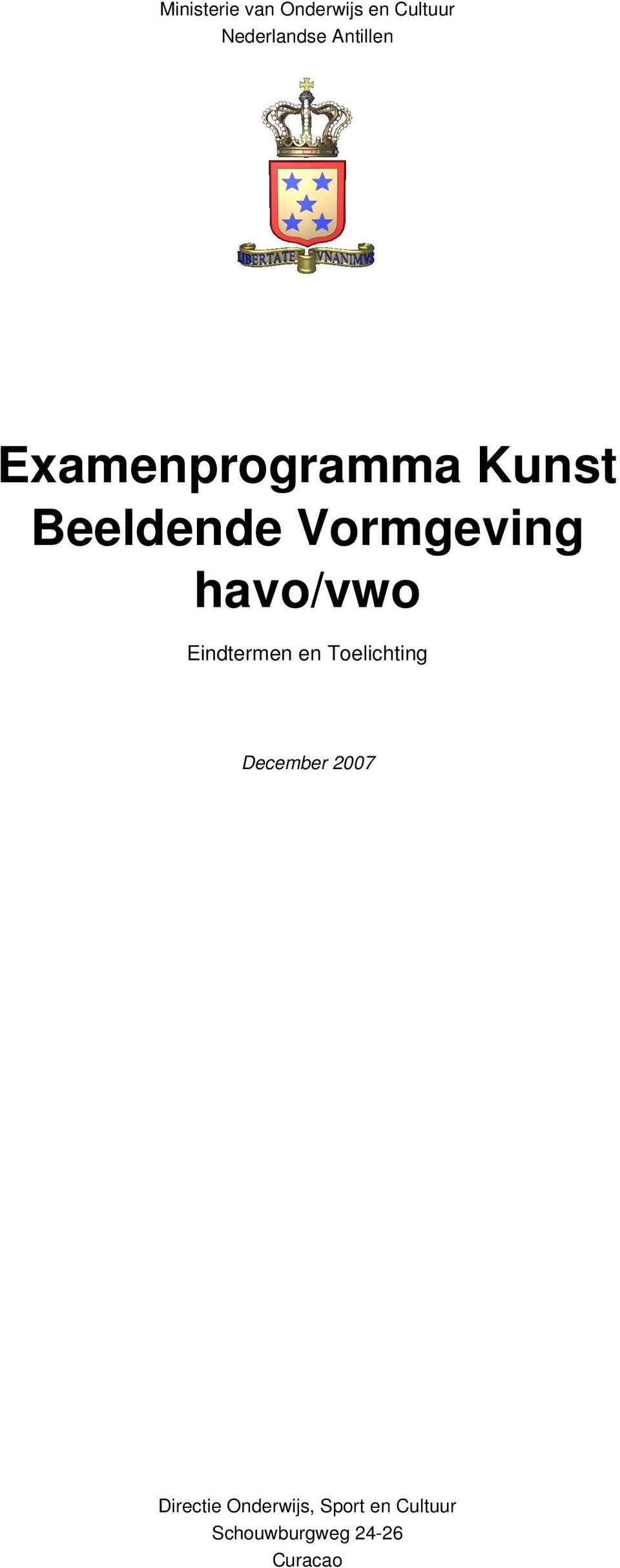 havo/vwo Eindtermen en Toelichting December 2007