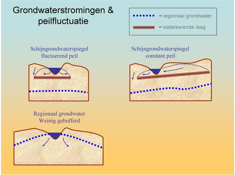 Schijngrondwaterspiegel fluctuerend peil