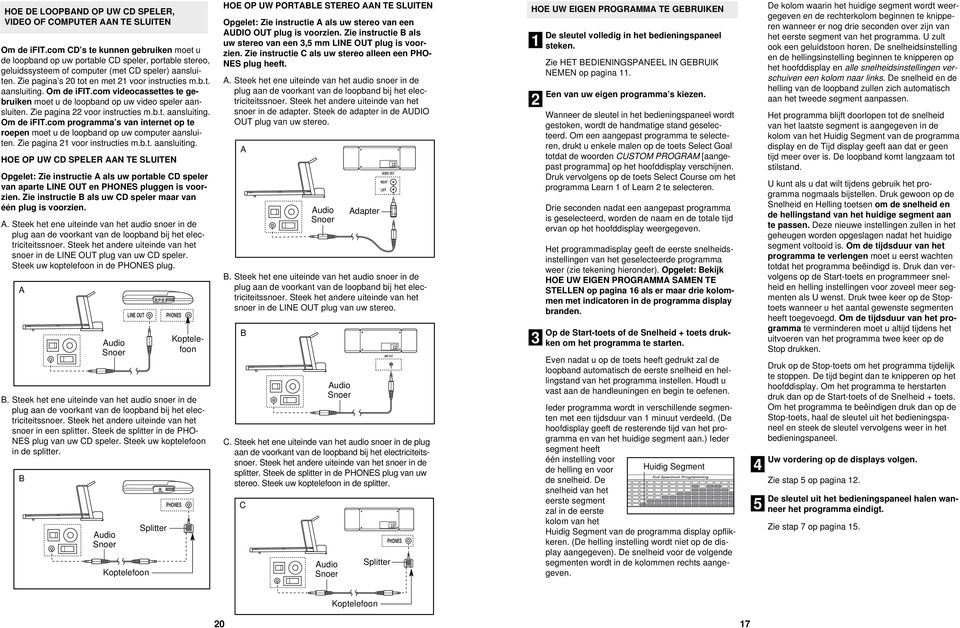 Om de ifit.com videocassettes te gebruiken moet u de loopband op uw video speler aansluiten. Zie pagina voor instructies m.b.t. aansluiting. Om de ifit.