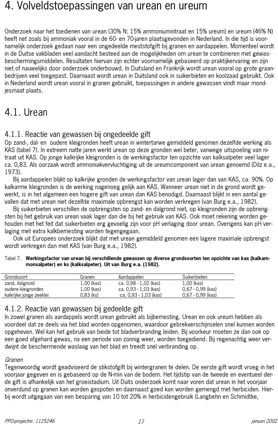 Momenteel wordt in de Duitse vakbladen veel aandacht besteed aan de mogelijkheden om urean te combineren met gewasbeschermingsmiddelen.