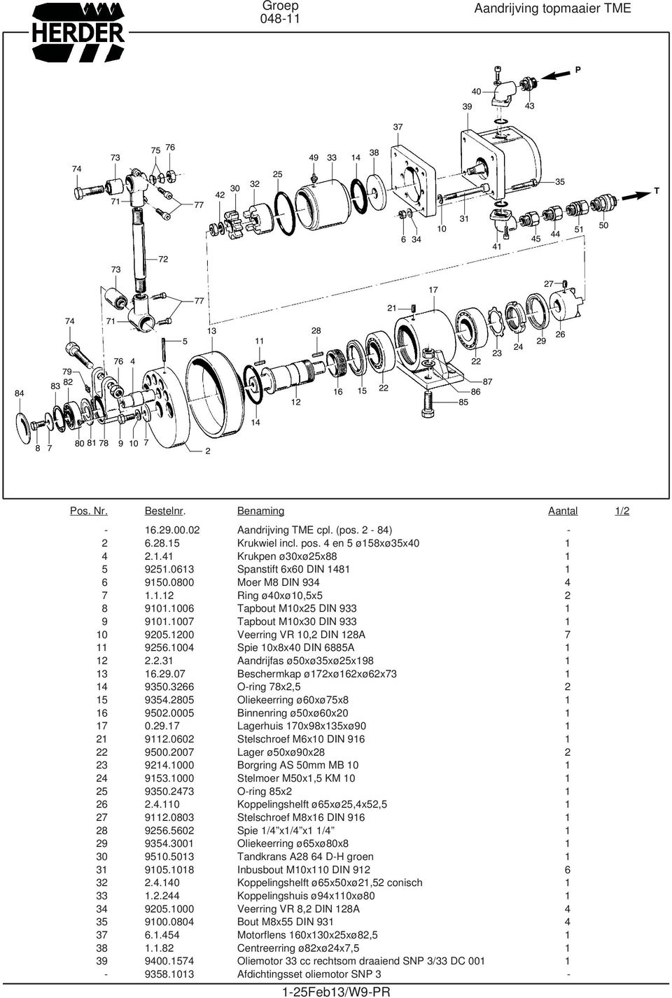 00 Veerring VR,2 DIN 1A 11 2.04 Spie xx40 DIN A 1 2.2. Aandrijfas ø0xø3xø2x 1 1..0 Beschermkap øxøxø2x3 1. O-ring x2, 2 1 34.0 Oliekeerring ø0xøx 1 1 02.000 Binnenring ø0xø0x20 1 1 0.