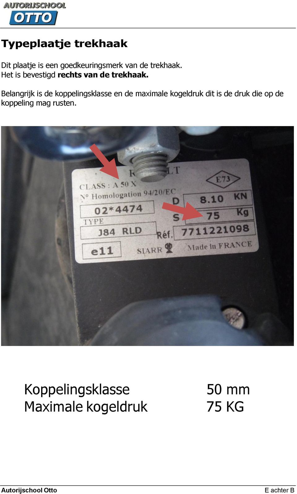 Belangrijk is de koppelingsklasse en de maximale kogeldruk dit is