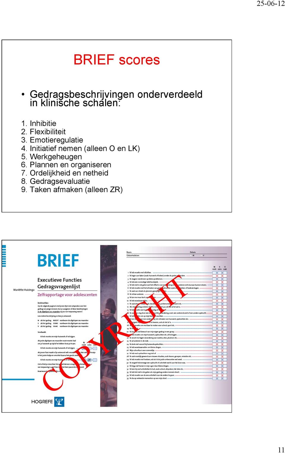 Initiatief nemen (alleen O en LK) 5. Werkgeheugen 6.