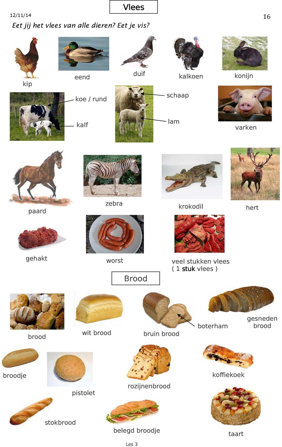 krokodil hert gehakt worst veel stukken vlees ( 1 stuk vlees ) Brood brood wit