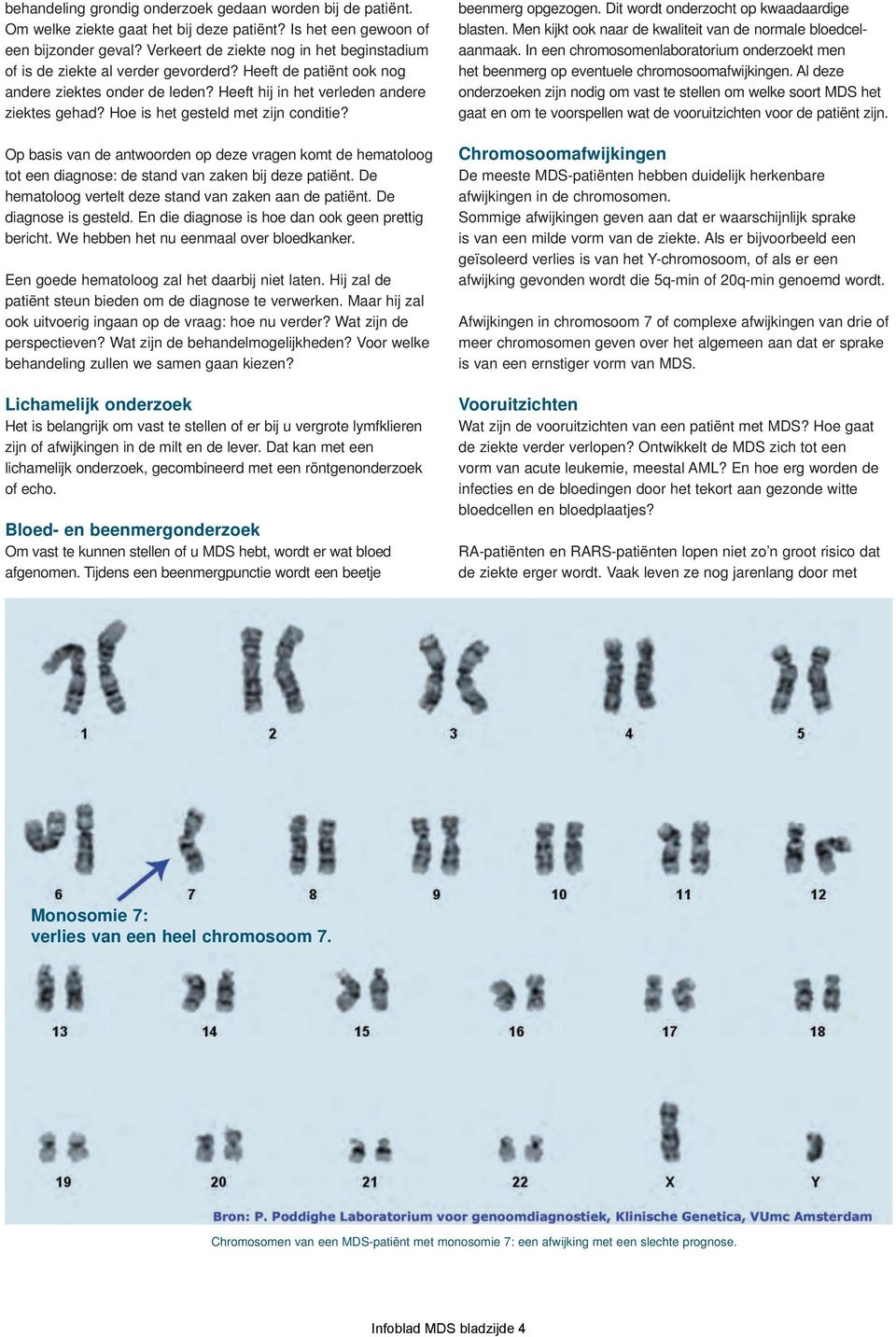 Hoe is het gesteld met zijn conditie? Op basis van de antwoorden op deze vragen komt de hematoloog tot een diagnose: de stand van zaken bij deze patiënt.