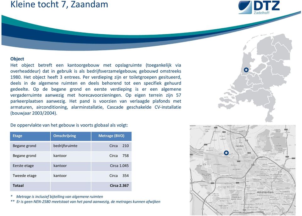 Op de begane grond en eerste verdieping is er een algemene vergaderruimte aanwezig met horecavoorzieningen. Op eigen terrein zijn 57 parkeerplaatsen aanwezig.