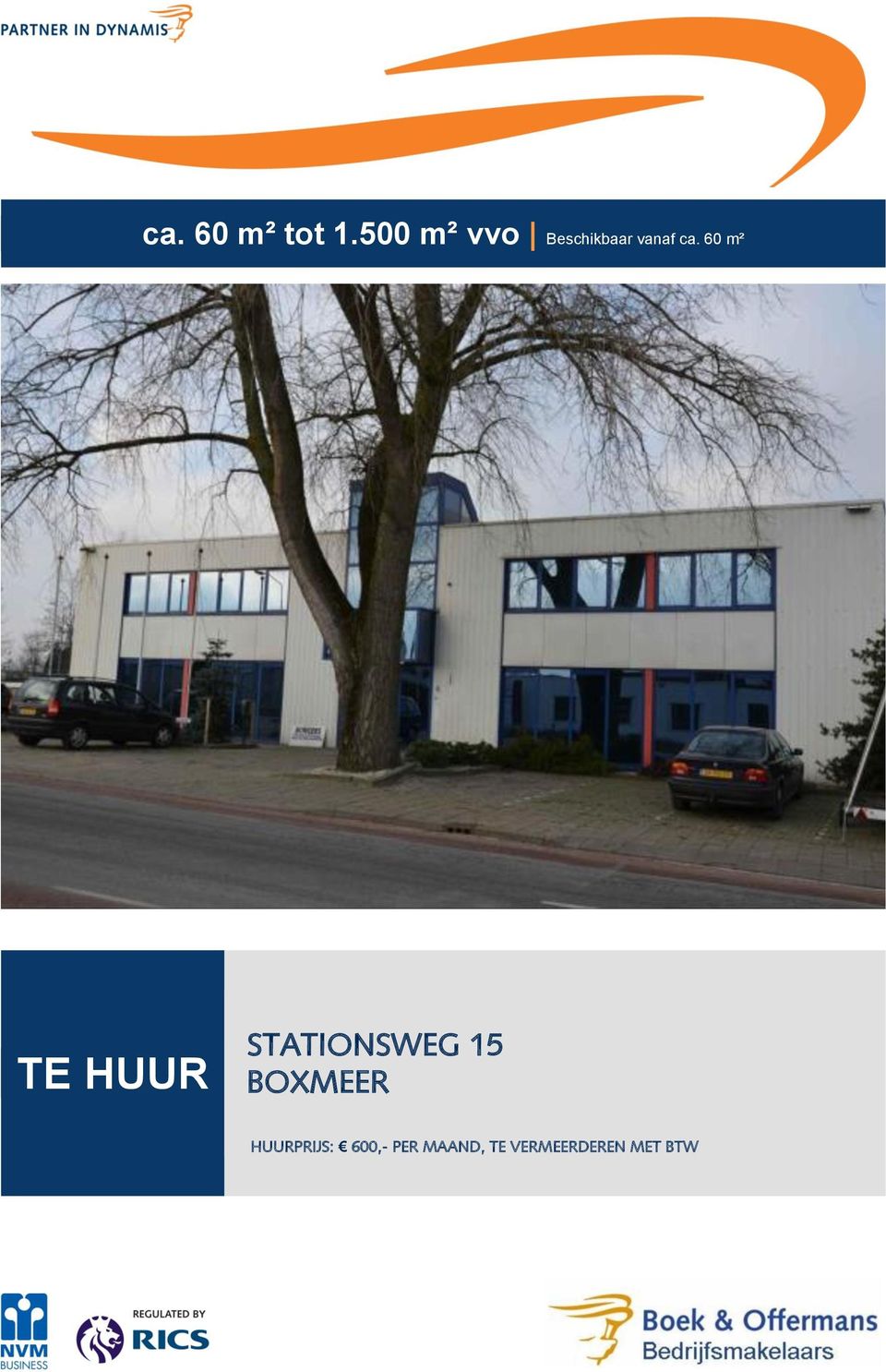 60 m² TE HUUR STATIONSWEG 15