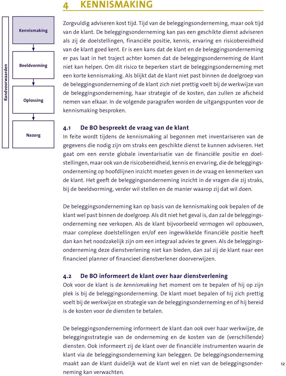 Er is een kans dat de klant en de beleggingsonderneming er pas laat in het traject achter komen dat de beleggingsonderneming de klant niet kan helpen.