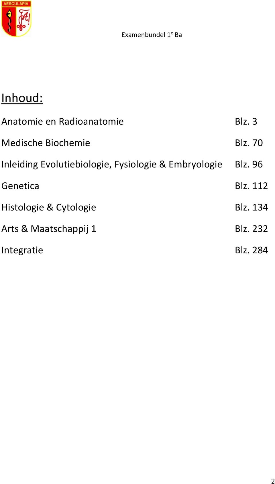 70 Inleiding Evolutiebiologie, Fysiologie & Embryologie Blz.