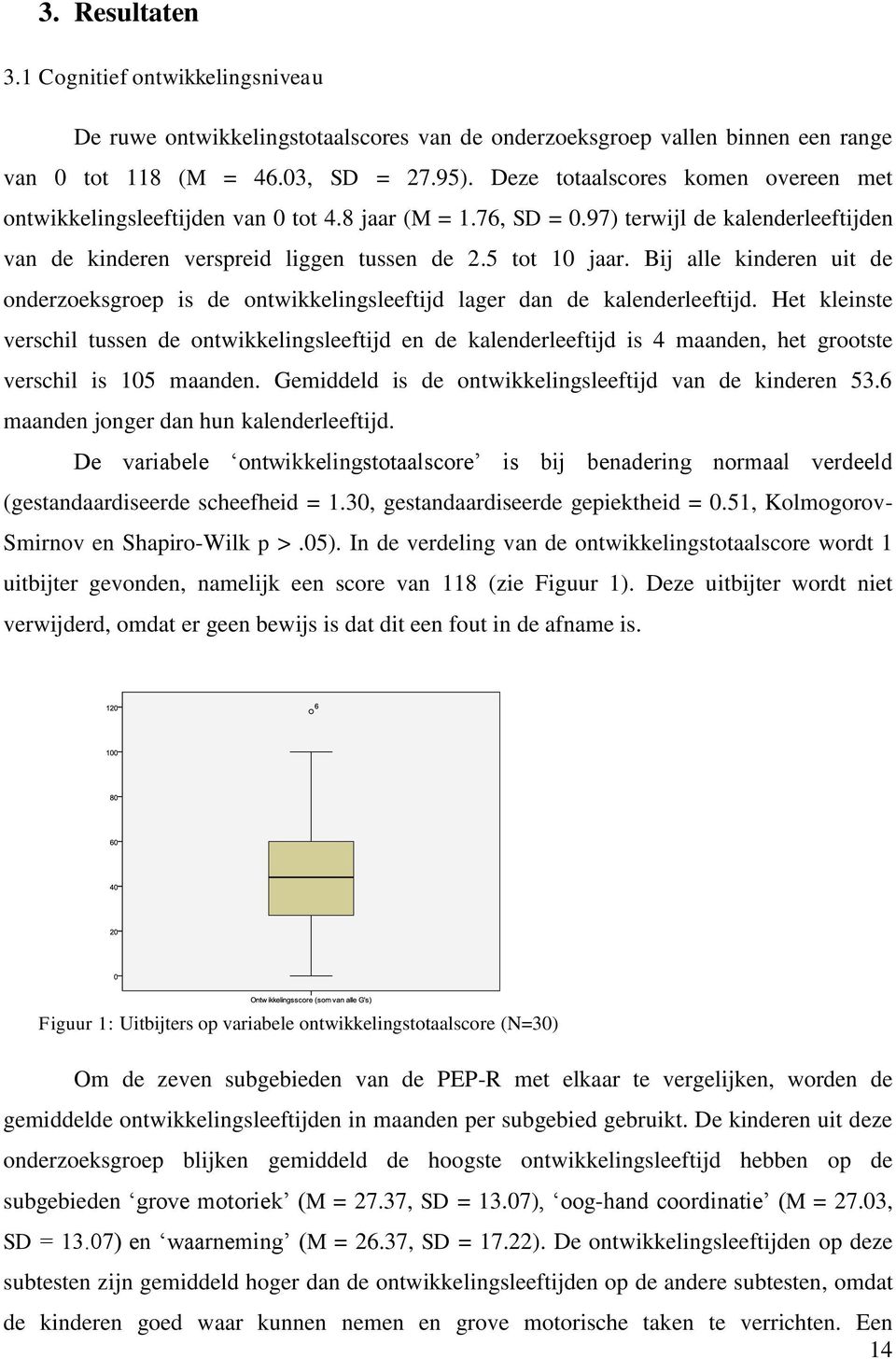 Bij alle kinderen uit de onderzoeksgroep is de ontwikkelingsleeftijd lager dan de kalenderleeftijd.