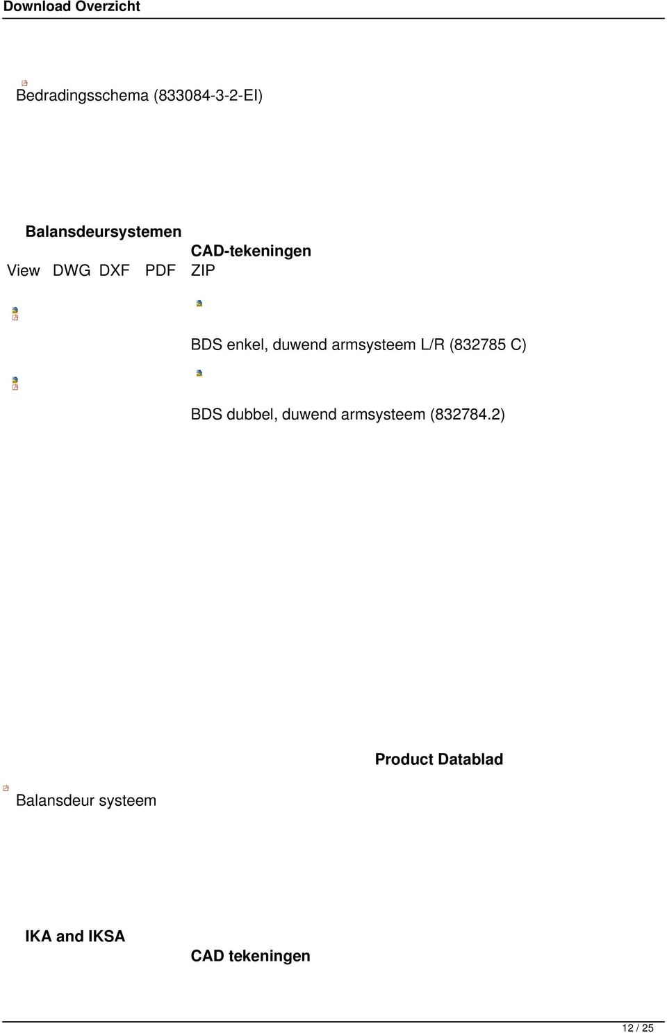 (832785 C) BDS dubbel, duwend armsysteem (832784.