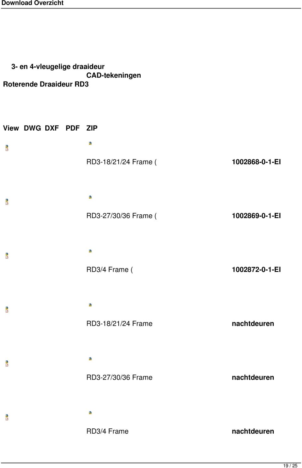 1002869-0-1-EI RD3/4 Frame ( 1002872-0-1-EI RD3-18/21/24 Frame