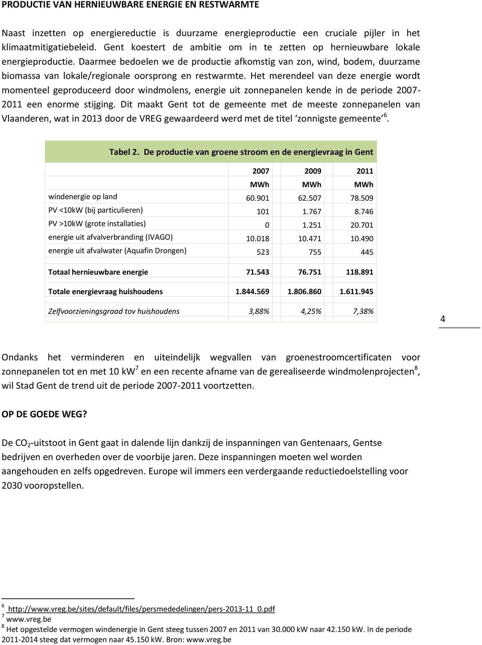 Daarmee bedoelen we de productie afkomstig van zon, wind, bodem, duurzame biomassa van lokale/regionale oorsprong en restwarmte.