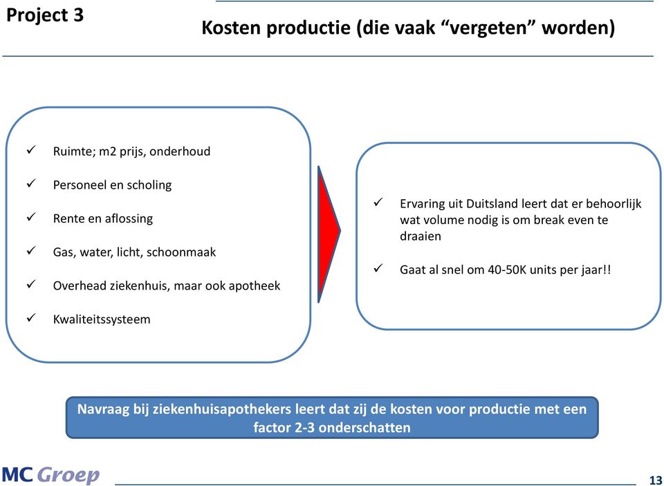 er behoorlijk wat volume nodig is om break even te draaien Gaat al snel om 40-50K units per jaar!