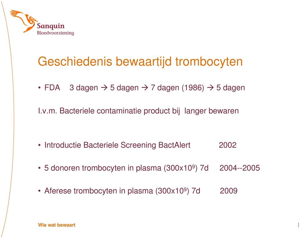 Bacteriele contaminatie product bij langer bewaren Introductie
