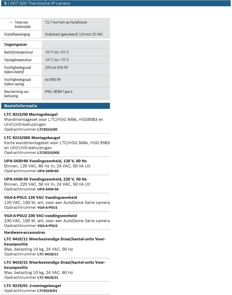 Montagebeugel Wandmontageset voor LTC/HSG 948x, HSG9583 en UHI/UHO-behuizingen Opdrachtnummer LTC9215/00 LTC 9215/00S Montagebeugel Korte wandmontageset voor LTC/HSG 948x, HSG 9583 en