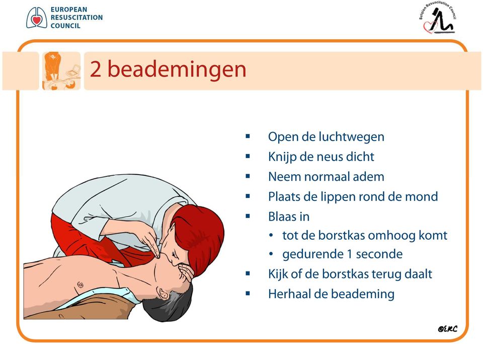 Blaas in tot de borstkas omhoog komt gedurende 1