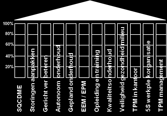 TPM audit score behorend bij TPM-audit Wanneer u de audit op de volgende bladzijden invult kunt u in onderstaande grafiek een totaal overzicht visueel maken.