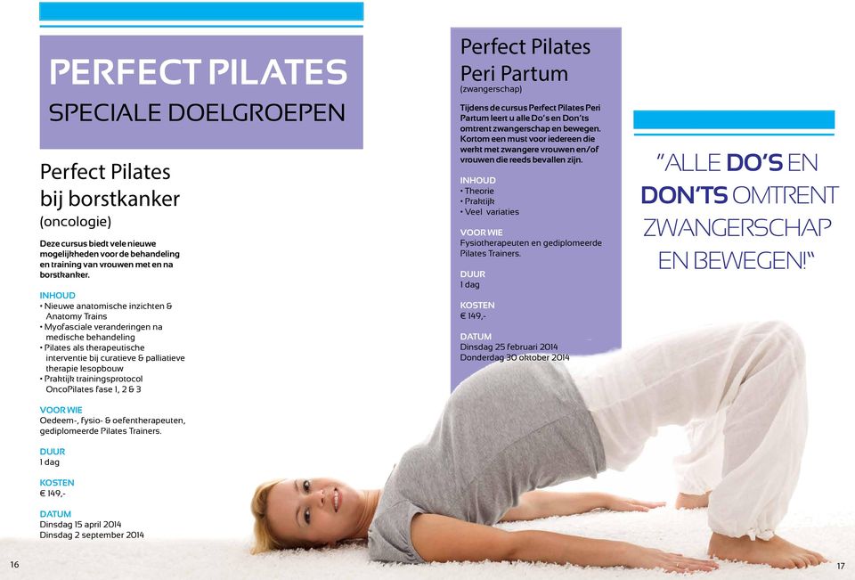 trainingsprotocol OncoPilates fase 1, 2 & 3 Oedeem-, fysio- & oefentherapeuten, gediplomeerde Pilates Trainers.