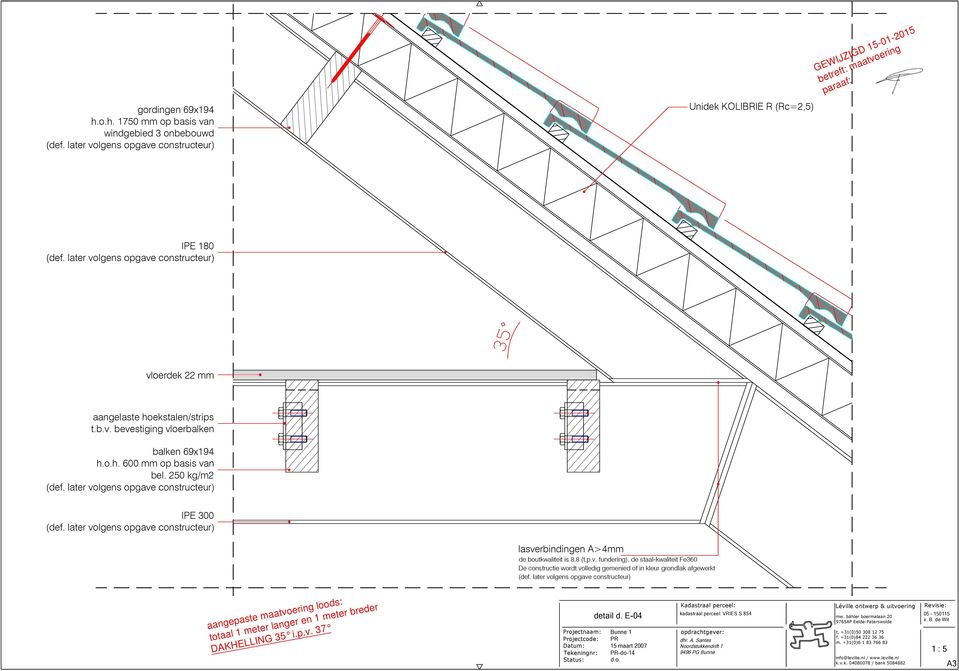 hoekstalen/strips t.b.v. bevestiging vloerbalken balken 69x194 h.o.h. 6 mm op basis van bel.