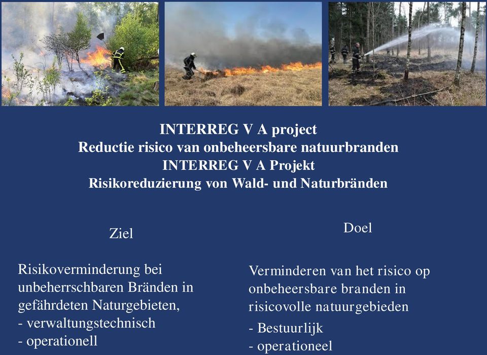 Bränden in gefährdeten Naturgebieten, - verwaltungstechnisch - operationell Doel Verminderen