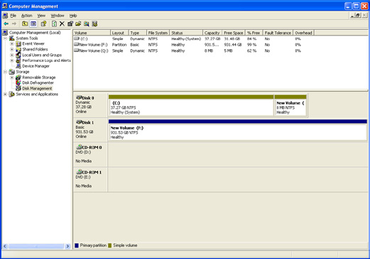 Windows Schijfbeheer formatteert en partitioneert de schijf volgens uw instellingen (Afb.